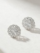 18K White Gold Stud Earrings with Diamond Lace - Image 3