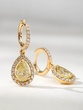 18K Rose Gold Drop Earrings with Fancy Yellow Pear Shaped Diamonds