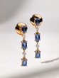 18K Rose Gold Drop Earrings with Sapphires and Diamonds - Image 1