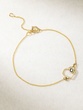 18k Yellow Gold Necklace with a Heart with Diamond