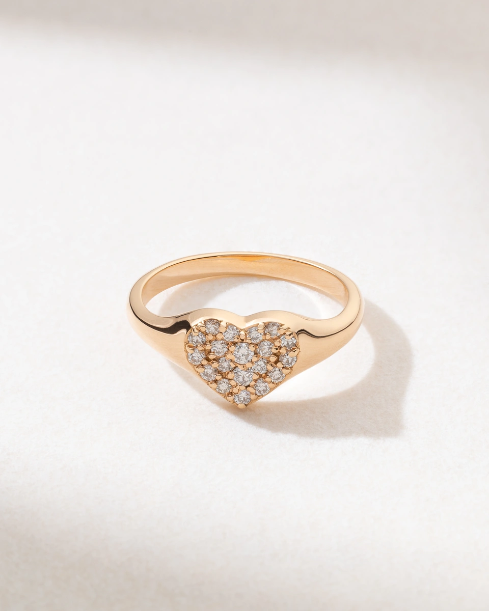 Δαχτυλίδι Σεβαλιε Καρδιά  Σε Ροζ Χρυσό με Μπριγιάν
