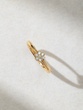 Discreet 18K Rose Gold Ring with Brilliant Diamonds