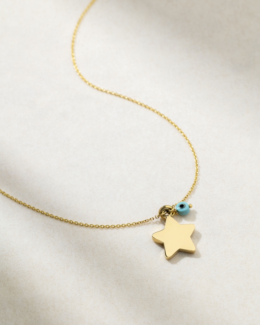 K18 Yellow Gold Star Necklace