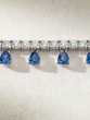 18K White Gold Necklace with Diamonds and Sapphires