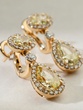 Gold Earrings K18 with Yellow Diamonds and Brilliants