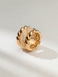 18K Rose Gold Chain Ring with Diamonds