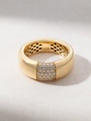 18K Yellow Gold Ring with Pave’ Diamonds