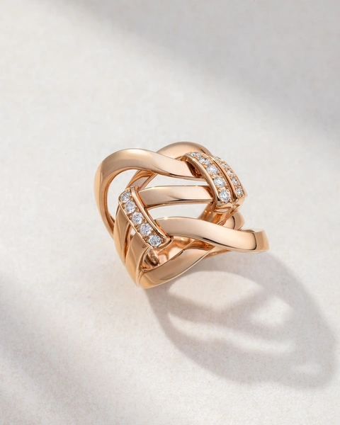 Ring in 18K Rose Gold with Brilliant Diamonds