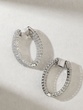 18K White Gold Stunning Hoop Earrings with Diamonds