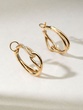 18 Karat Oval Knot Rose Gold Hoop Earrings with Diamonds