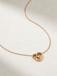 18K Rose Gold Heart Swirl Necklace with a Diamond