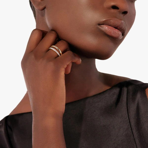 Together Ring in 18k rose gold white diamonds