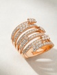 18K Rose Gold Spiral Ring with Diamonds - Image 1