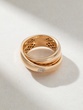 18K Rose Gold Ring with Intertwining Bands and an Emerald Diamond - Image 2
