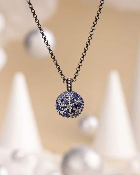 Sparkly Blue Ornament Necklace
