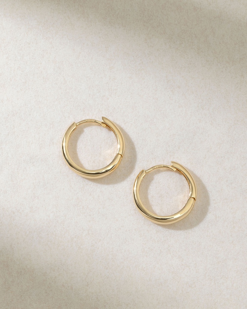 18Κ Yellow Gold  Thin Hoop Earrings