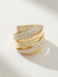 Big Woven Ring in 18K Yellow Gold with Diamonds - Image 1
