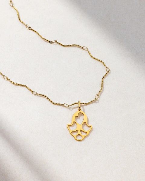 Small Yellow Hamsa Necklace