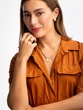 18K Rose Gold Bulky Band Ring with Diamonds - Image 4