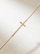 18K Rose Gold Bracelet with Horizontal Diamond Cross