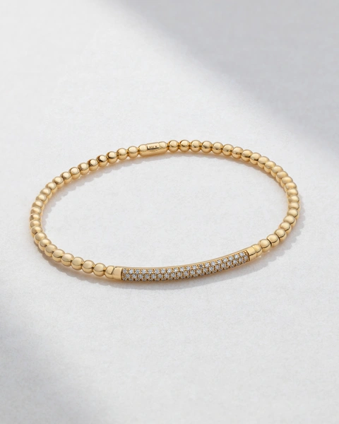 Bracelet in 18K Yellow Gold with Brilliant-Cut Diamonds