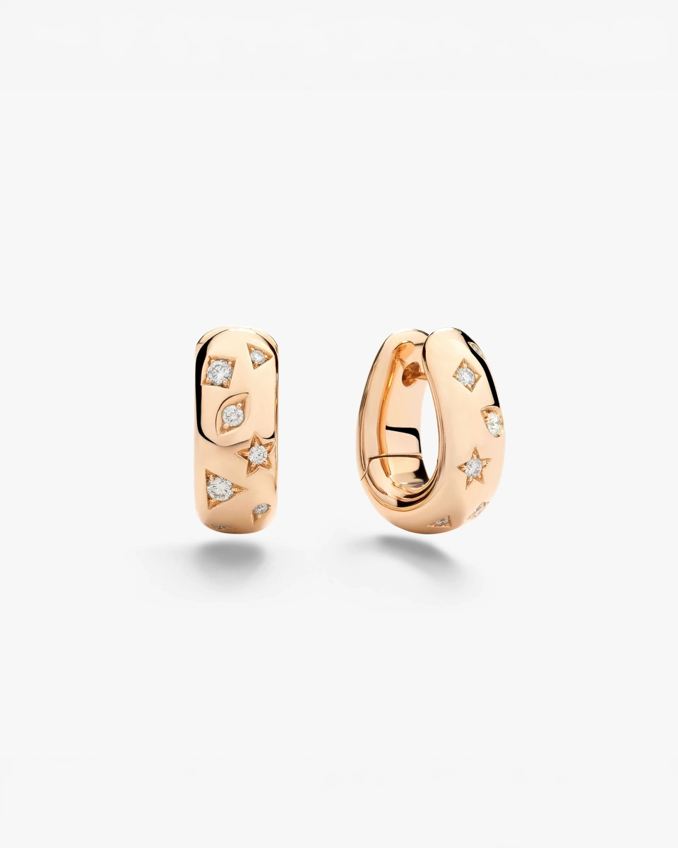 Iconica Earrings in 18K Rose Gold with Brilliant-Cut Diamonds