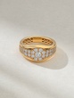 Voluminous 18K Rose Gold Ring with Diamonds