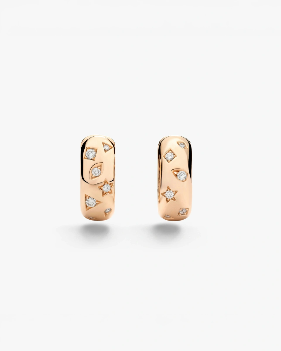 Iconica Earrings in 18K Rose Gold with Brilliant-Cut Diamonds
