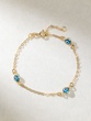 18K Yellow Gold Bracelet with Evil Eye Dots