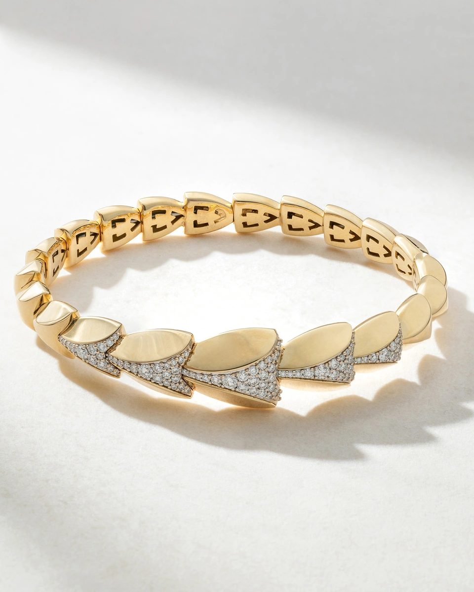 Βραχιόλι Κίτρινο Χρυσό Κ18 με Διαμάντια