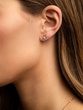 18K Rose Gold Earrings with Square Diamond Outline - Image 4