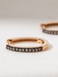 18K Rose Gold Oval Hoops with Brown Diamonds