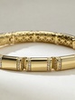 18K Yellow Gold Bracelet with Rectangular Links and Diamonds