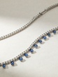 18K White Gold Necklace with Diamonds and Sapphires