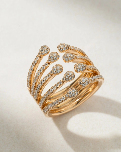 18Κ Rose Gold Diamond Ray Ring