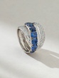 Blue Storm Ring in 18K White Gold with Blue Sapphires and Diamonds