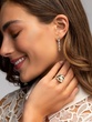 18K Rose Gold Ring with Flower and Diamonds