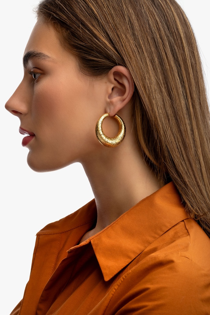 18K Yellow Gold Hoops - Image 2