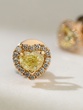 18K Rose Gold Earrings with Fancy Yellow Heart Shaped Diamonds