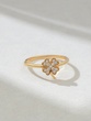 Four Leaf Clover 18K Rose Gold Ring with Diamonds