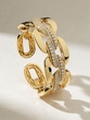 18K Yellow Gold Cuff Bracelet with Diamonds