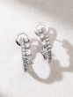 Oval 18K White Gold Hoops with Brilliant Diamonds