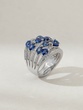 Raindrops 18K White Gold Ring with Sapphires and Diamonds