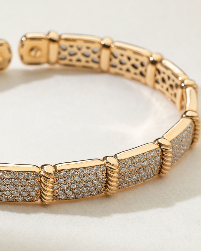 18Κ Rose Gold Diamond Cuff Bracelet