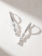 18K White Gold Hoop Earrings with Drop Diamonds