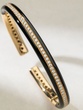 18K Rose Gold Black Enamel and Diamonds Cuff Bracelet