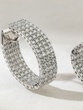 18K White Gold Stunning Hoop Earrings with Diamonds