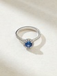 18K White Gold Ring with Round Sapphire and Diamonds