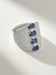 18K White Gold Ring with Brilliant , Asscher cut Diamonds and Baguette Sapphires - Image 1