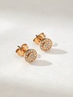 18Κ Rose Gold Round Earrings with Brilliant Cut Diamonds